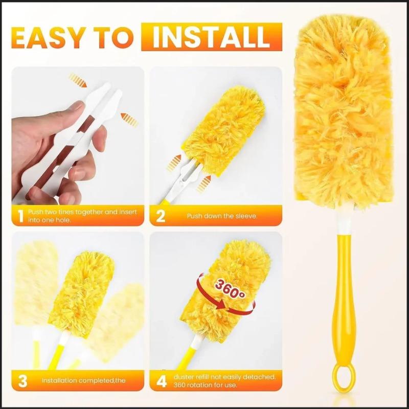 Double Sided 360 Electrostatic Duster Spider Web Cleaner Disposable Feather Duster for Roof Desktop Dust Cleaning Cleaning