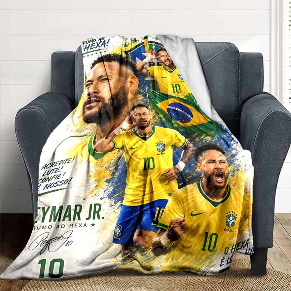 1pc Neymar1 Blanket, Gift, for Men and Women, Soft Blanket, Good for Sofa Bed Couch Travel, Lightweight Flannel Blanket