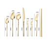 Golden Western Cutlery Set 304 Stainless Steel Mirror Spoon Steak Knife Fork Chopsticks Dinnerware Kitchen Tableware Utensil