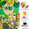 Tortenaufsatz mit Safari-Tieren, Dschungel-Thema, Tortendekoration mit Safari-Tieren: Löwe, Giraffe, Affe, Elefant, Zebra