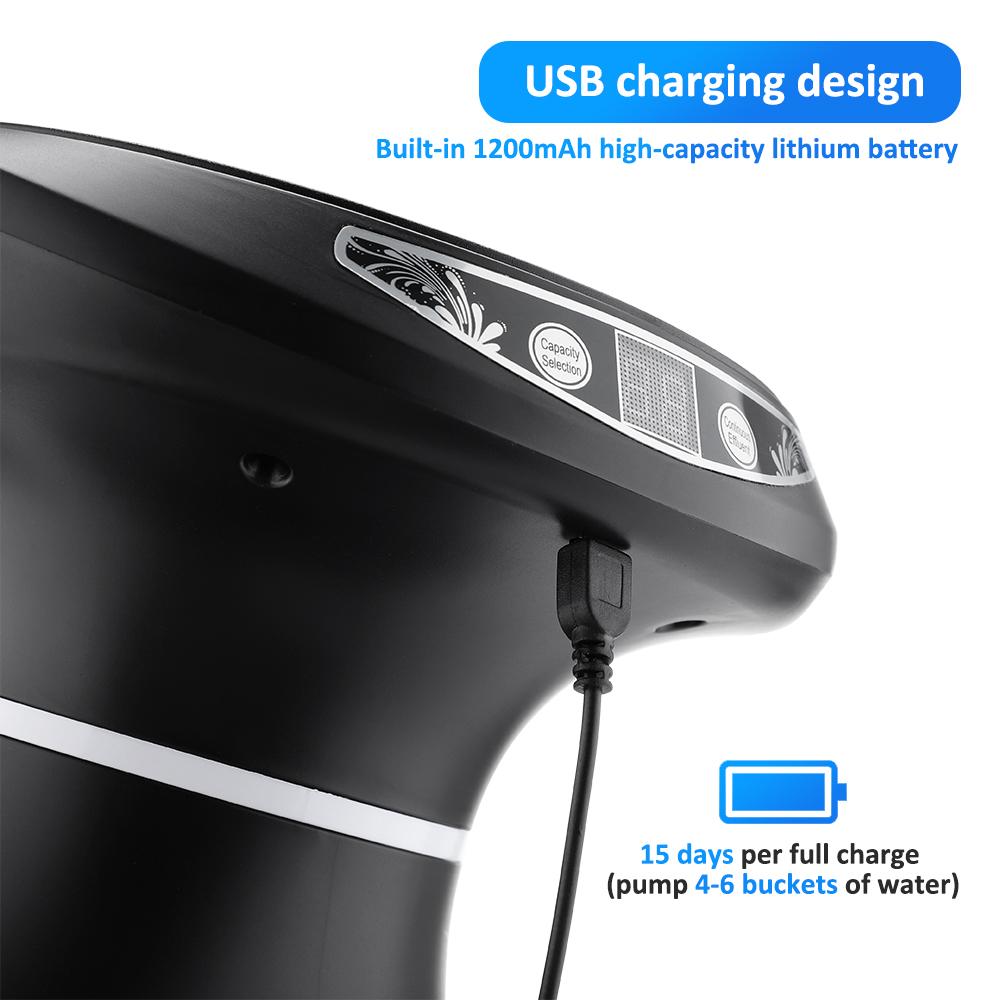 Elektrische Wasserpumpe Automatischer Wasserspender für Flaschen Wiederaufladbarer Wasserspender mit Tablett Wasserspender