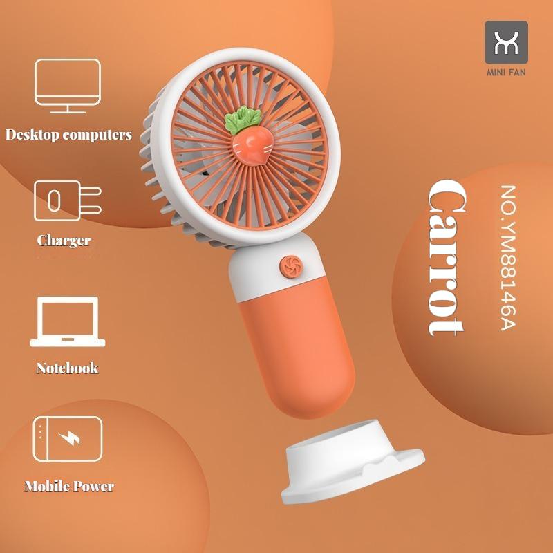 

Rechargeable Handheld Fan Cute Design with Mobile Phone Holder Portable and Suitable for Multiple Scenarios and Air Conditioning Other помаранчевий