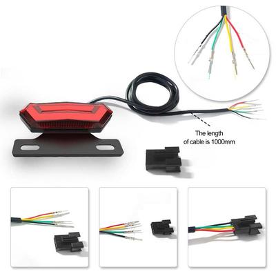Ebike Rear Tail Light 36 48V 4 Pin LED Lamp for Night Riding with Cable