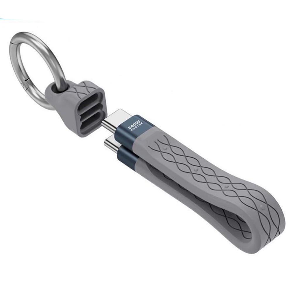 PD240W super fast charging Data Transfer Keychain Cord dual type-c interface Mobile phone charging cable For Samsung Android