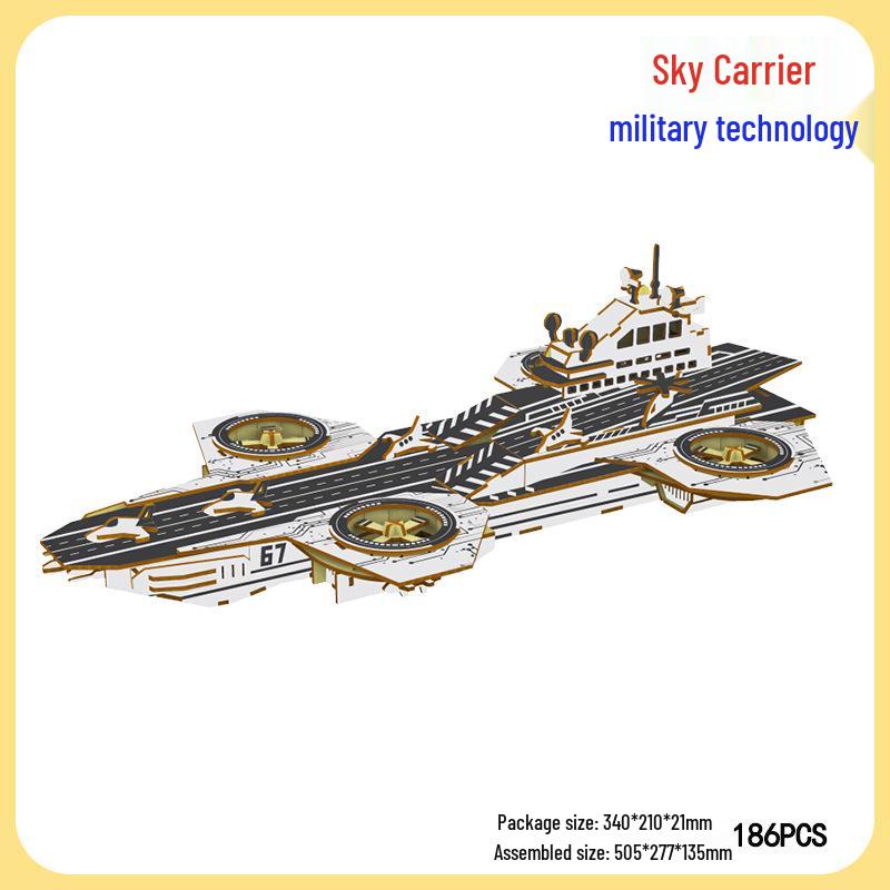 Handmade 3D Wooden Military Tank Model Puzzle for Children