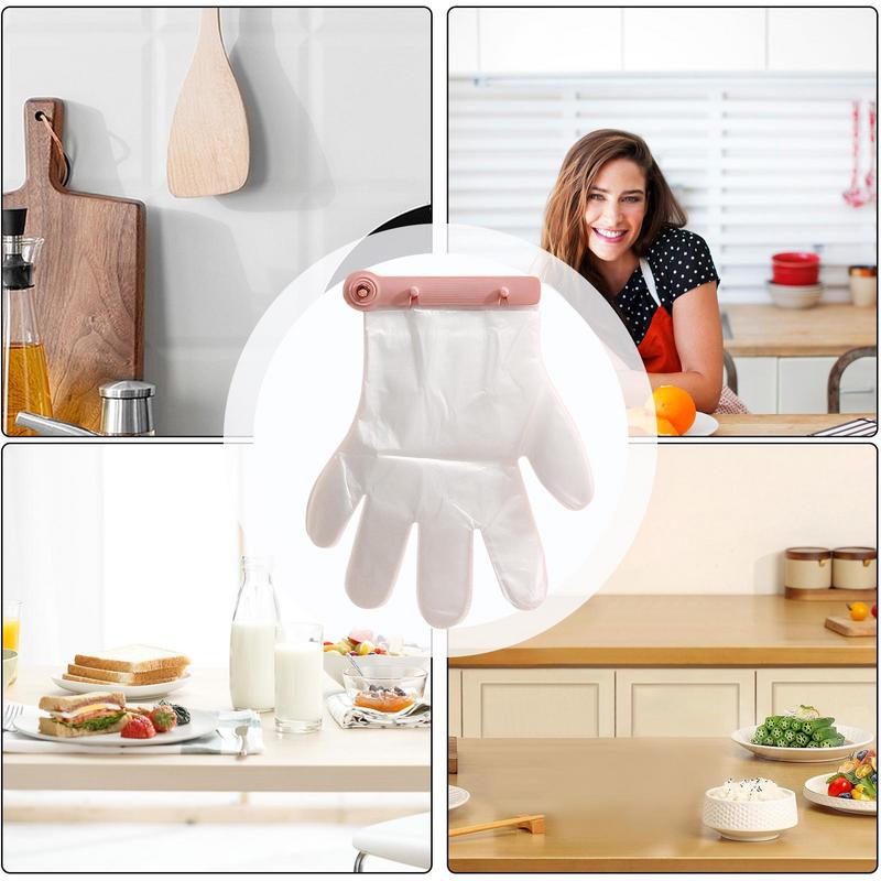 Glove Dispenser Fixed Clip Disposable Glove Rack Organizer Multifunction Kitchen glove rack with 100 Mittens for Home Restaurant