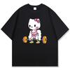 Cotton Breathable Childrens Tshirt Summer Pink Muscle Printed Parent Child Wear Unisexs and Womens Short Sleeves