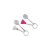 Zinc Zinc Alloy Badminton Keychain Plastic Bag Pendant Luxury Metal Car Keychain  Backpack Decoration