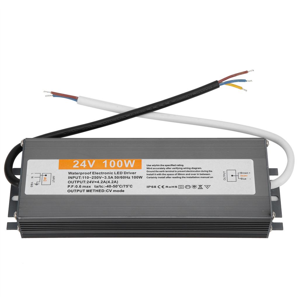 100W Ultradünnes Wasserdichtes Netzteil Transformator Adapter LED-Treiber AC110‑250DC24V