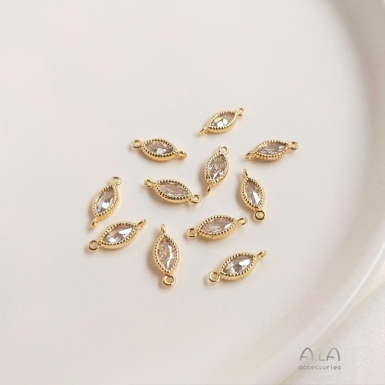 14K Gold-Plated Zircon Heart Teardrop Geometric Pendant