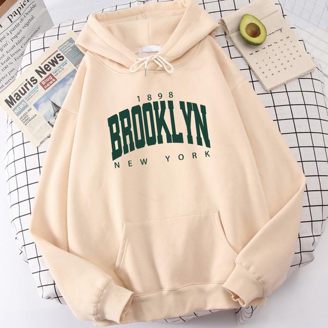 

Женская толстовка с длинными рукавами Brooklyn 1898 New York Letter, винтажная повседневная одежда, модный спортивный костюм в стиле Харадзюку, простота