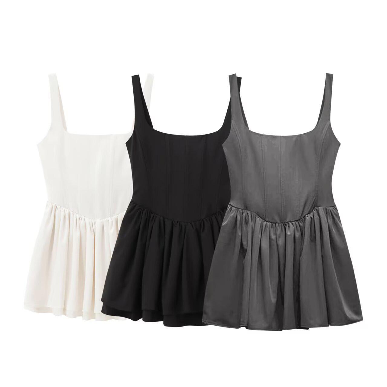 

2025 Spring European & American Corset-Style Spaghetti Strap Dress for Women S