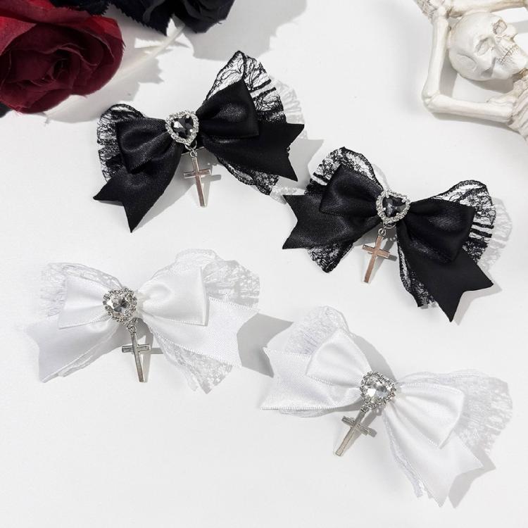 Klasická sponka do vlasů s mašlí z stuhy s ozdobou Pohodlné nošení do školy, kanceláře, na běžné oblečení