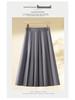 Women's High-Waisted A-Line Pleated Skirt - Spring 2025 Collection, Elegant Medium-Long Length