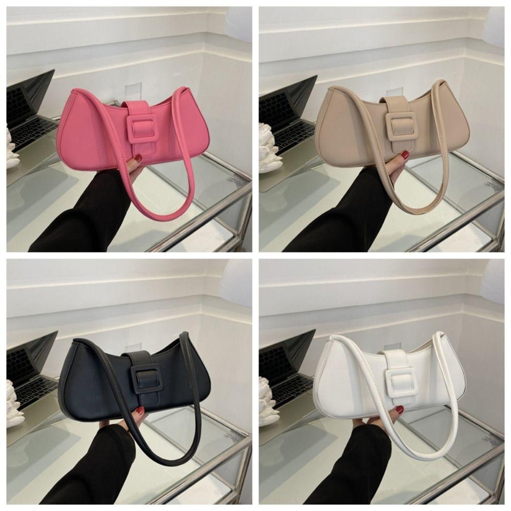 Large Capacity Half-moon Tote Bag PU Leather Ladies Luxury Handbags Underarm bag Women  Women