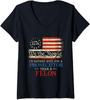 We The People Rather Vote a Prosecutor Than a Felon Ladies' V-Neck Tshirt