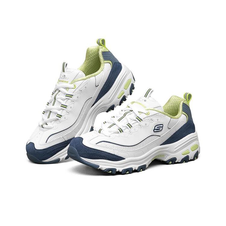 Skechers DLites 1.0 Panda Shoes Milk Tea Bear Sea Salt Lemon Comfortable Sports Thick Sole Casual Shoes Women Sneaker White Blue Green 13167-WNVL