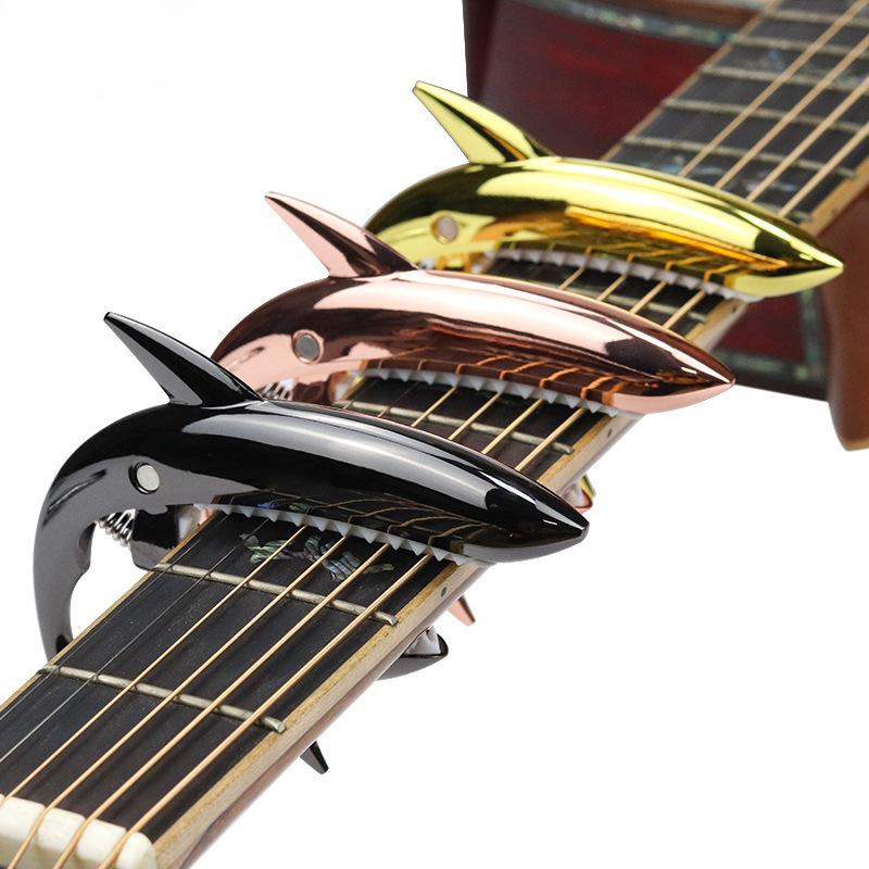 Metal Shark Acoustic Guitar Capo Clip Metal Clamp with Changing Strings Tools Wood Classic Electric Guitar Ukulele Universal