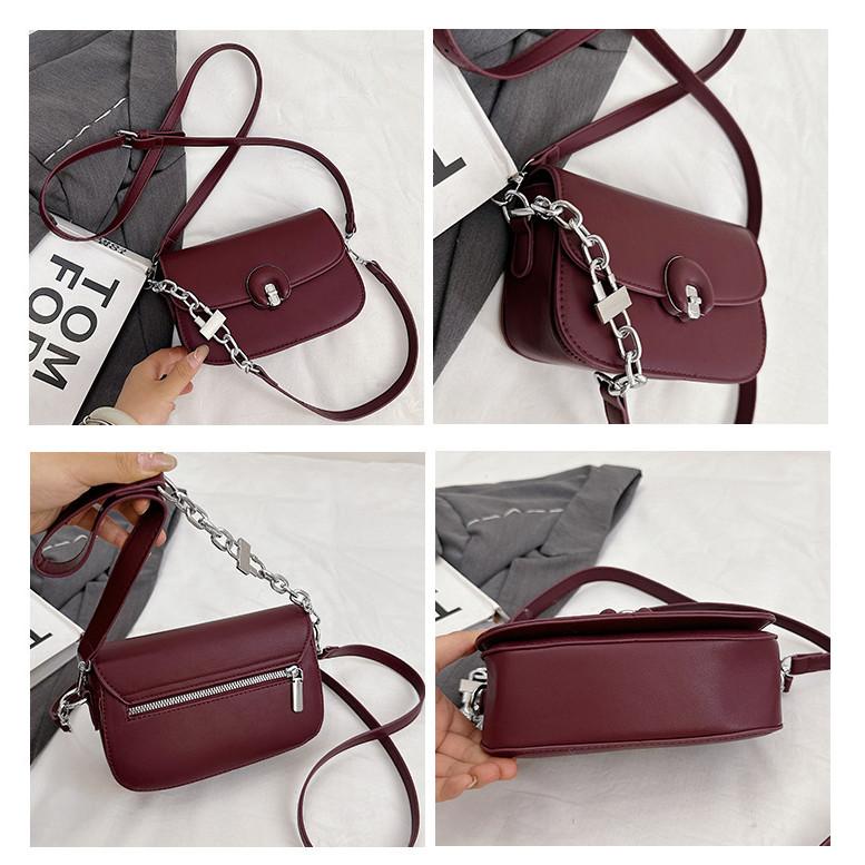 IELGY Fashion One-Shoulder Diagonal Bag Ladies Pu Small Square Bag