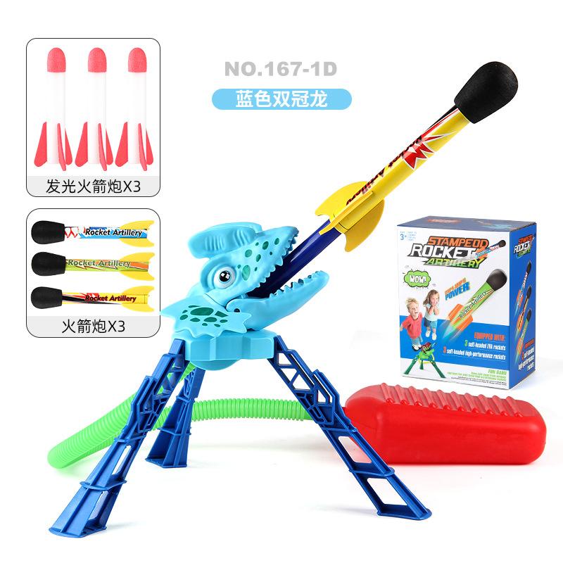 Children'S New Strange Feet On The Skyscraper Rocket Double Launch Flash Flying Skyscraper Casual Sports Toys
