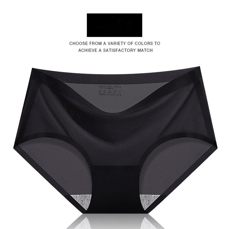 Damen-Slips für den Sommer, einfarbig, nahtlos, mittlere Taille, sexy, atmungsaktive Unterwäsche für Damen