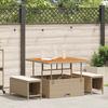 VidaXL 3-piece Garden Dining Set with Beige Cushions Poly Rattan and Acacia 42007908