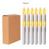 12pcs LED Electronic Candle Lights Long Pole Candle Lights Flameless Taper Christmas Decoration Candle Lights