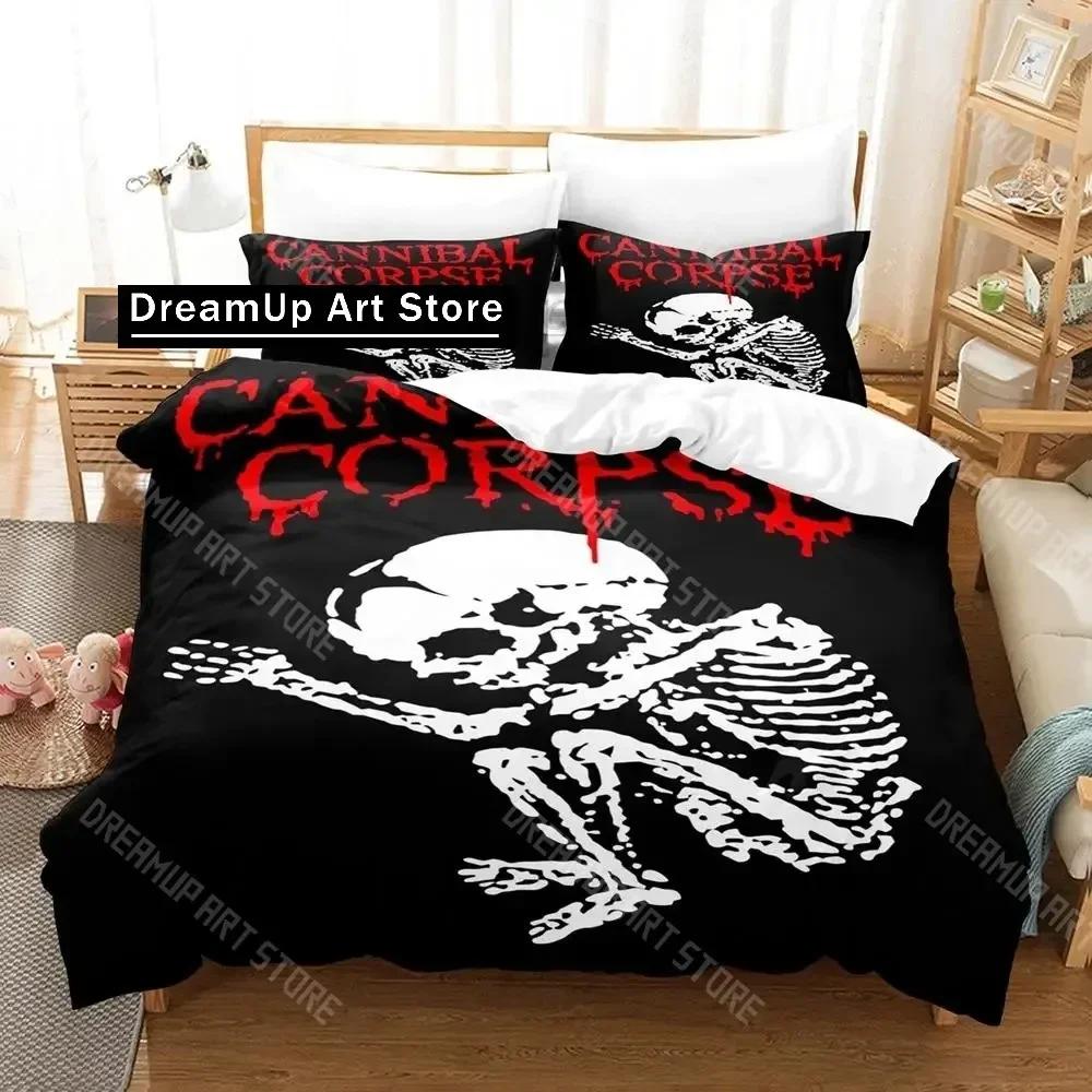 3D Print CANNIBAL CORPSE Bedding Set Single Twin Full Queen King Size Aldult Kid Bedroom Duvetcover Set Skeleton bed sheet