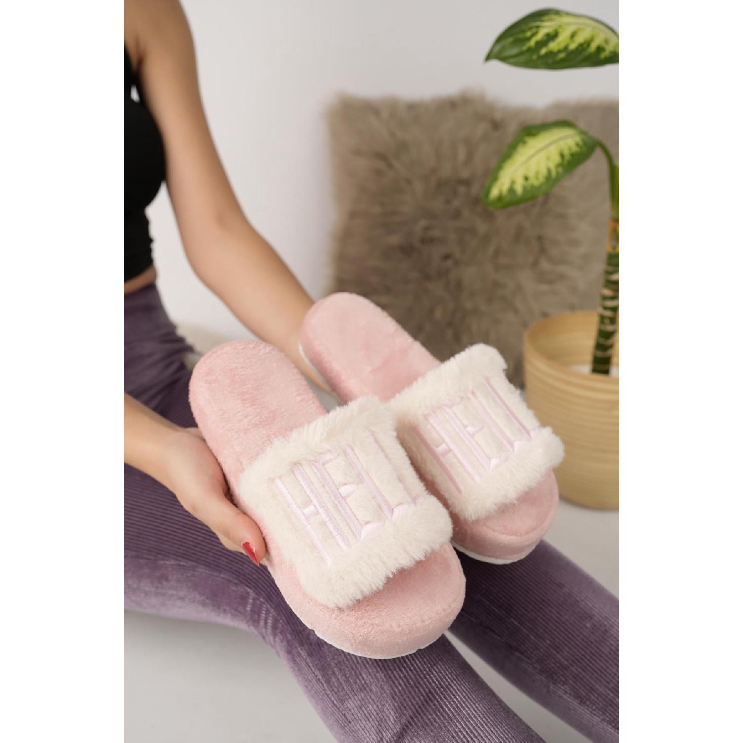 

Modafrato Hello Women s Indoor Slippers Winter Wool Slippers 37 серый