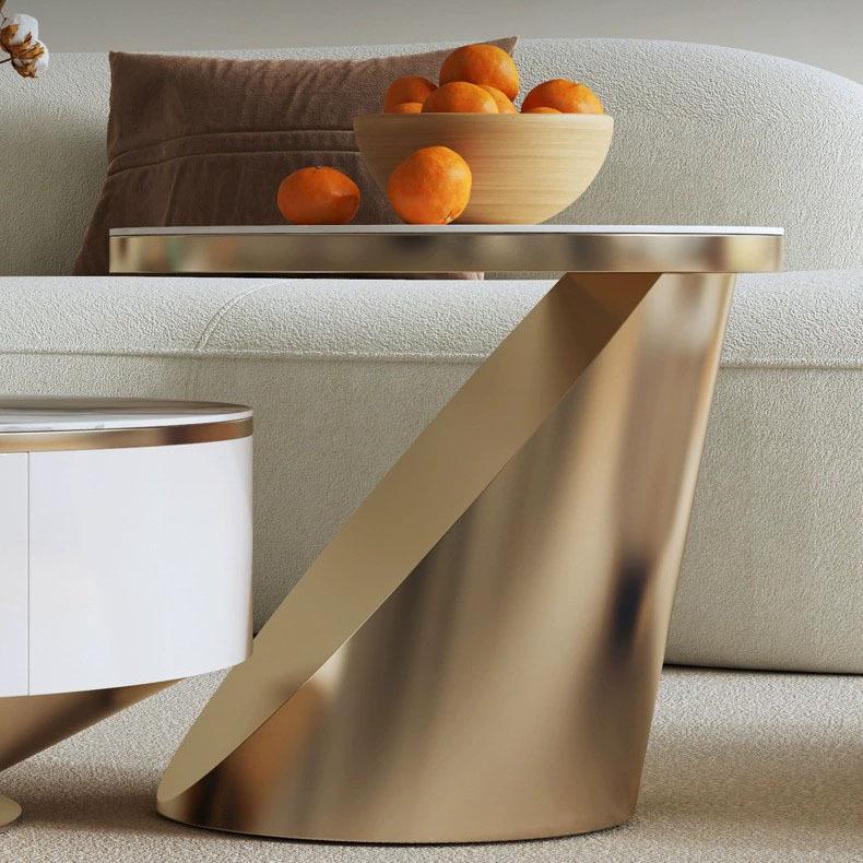 Modern Minimalist Round Coffee Table with TV Cabinet for Small Living Rooms