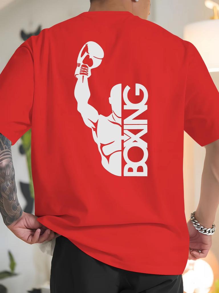 Unisexs BOXING Sports Fitness T Shirt Cotton Tee Casual Oversized Summer Spring Loose Top Streetwear BOXING Lovers Gifts Novelty