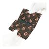 Inden-ya Inden Large Capacity Card Case, Deer Leather, Black with Pink Cosmos Pattern, 2501-51-175, Gusseted Pocket x 1, Pockets x 2, Made in Japan