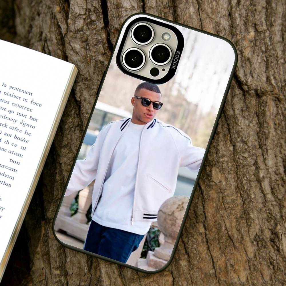 Kylian Mbappe Phone Case For iPhone 17,16,15,14,13,12,11 Plus,Pro Max,XS,Colored Silver Plated Inside Cover