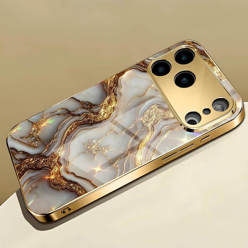Fortschrittliche galvanisierte Glas-Hülle mit Marmormuster, geeignet für iPhone 18 17 17 Pro 16 15 14 14 Plus 13 12 11