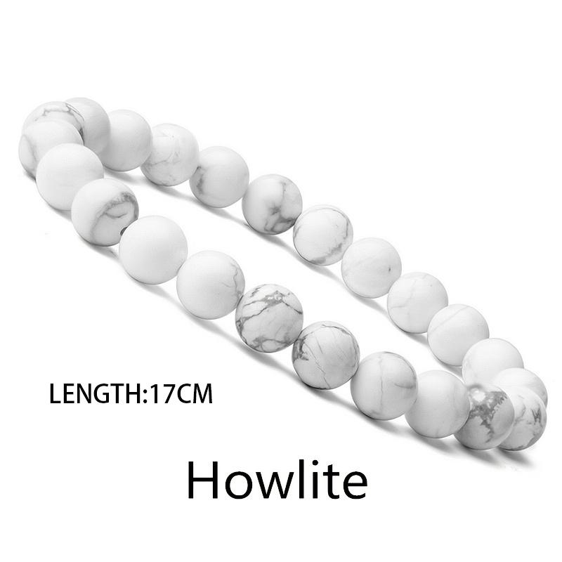 1pc Beaded Bracelet Lovers 0.32in/8mm Natural Stone Beads Men's Black Onyx Lava Tiger Eye For Women/Men Jewelry