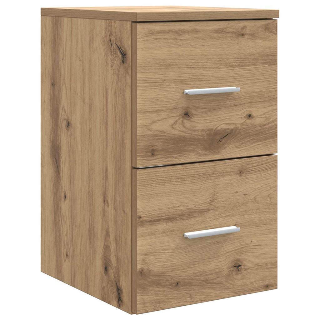 Bathroom Furniture Set 4 Pcs Artisan Oak Engineered Wood and Glass