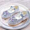 2025 Autumn Girls' Round Toe Rhinestone Princess Dance Shoes with Soft Sole