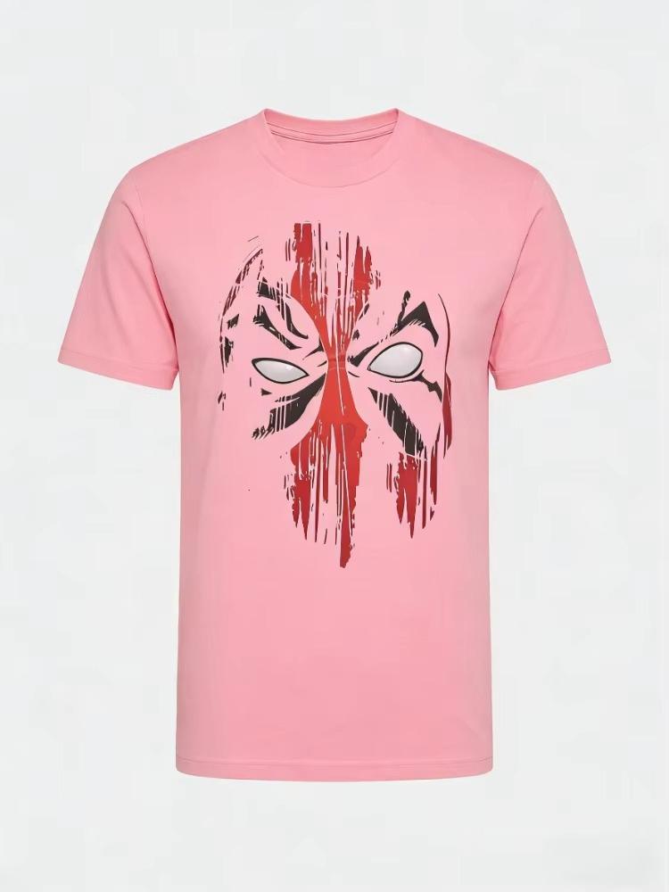 2026 New Edition Deadpool Printed Striped Mask Graphic TShirt for Unisex and WOMEN Large Size Casual Style