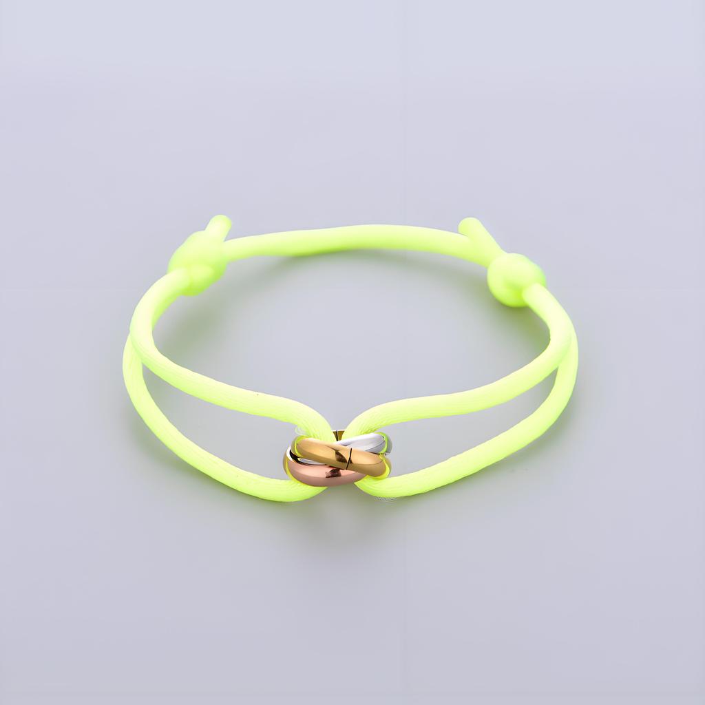 Trinity Bracelet Stainless Steel Circle Women's Bracelet Different Colors of Rope Classic Popular Tricolor GradientJewelry