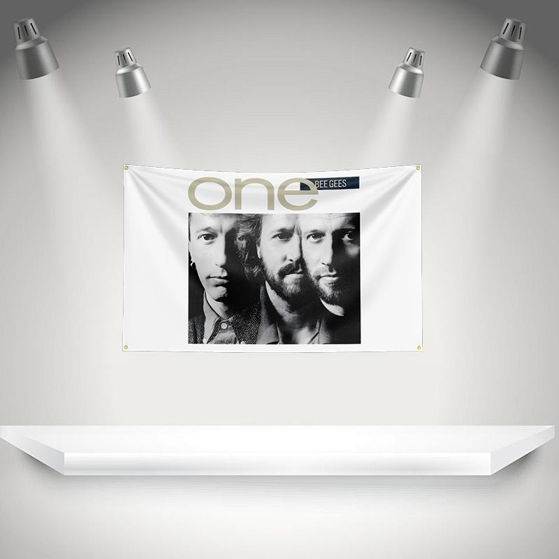 B-bee gees Flag Rock Music Band Banner HD Printing Tapestry Exhibition, Music Band Fans, Garage Decor