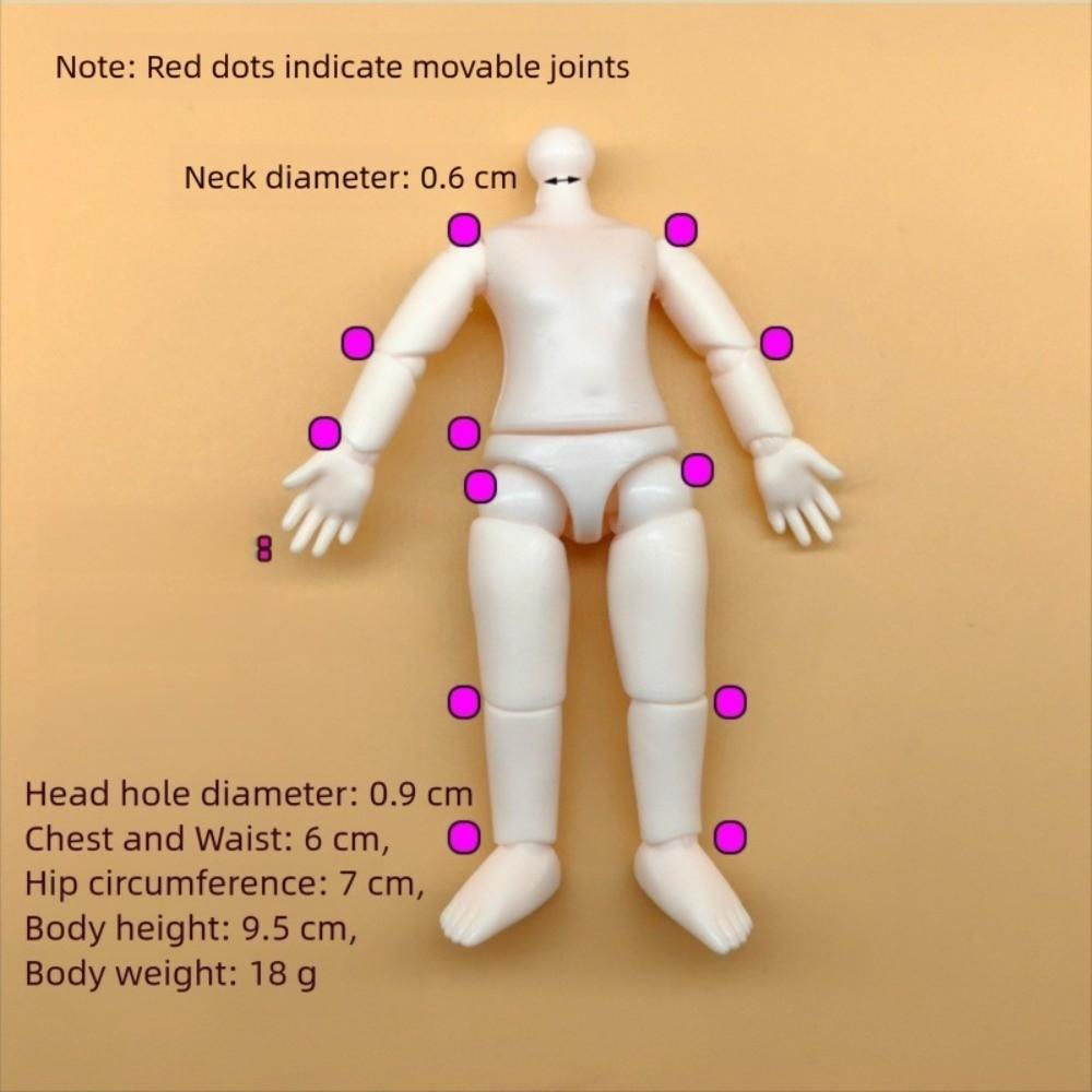 PVC 3in 4in Height Figure Dolls PVC Multiple Joints Muscle Body Doll Anime Doll Durable BJD Doll Body for Doll Customized