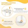 Extendable Dog Gate with 4 Adjustable Screws, Metal and Plastic, 74-100x78 cm, White