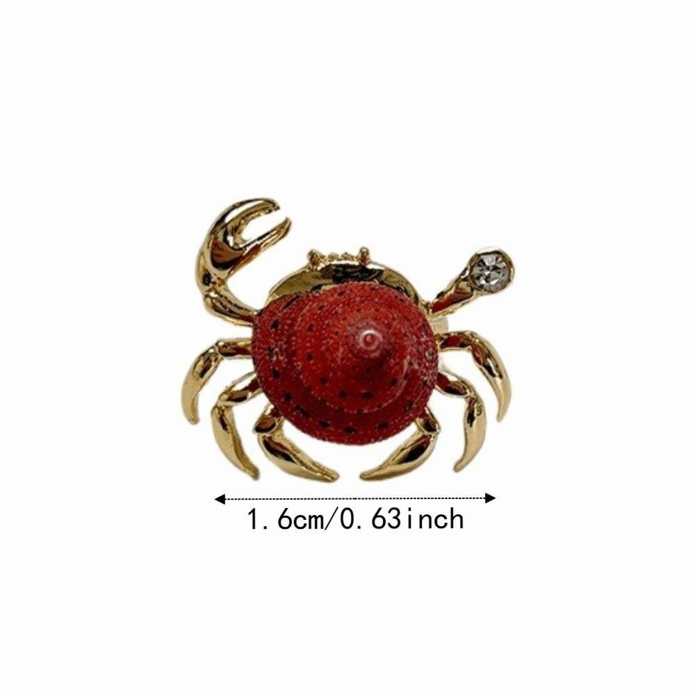 Adjustable Ocean Animal Jewelry Sparkly Shell Ring Unique Crab Ring Gift