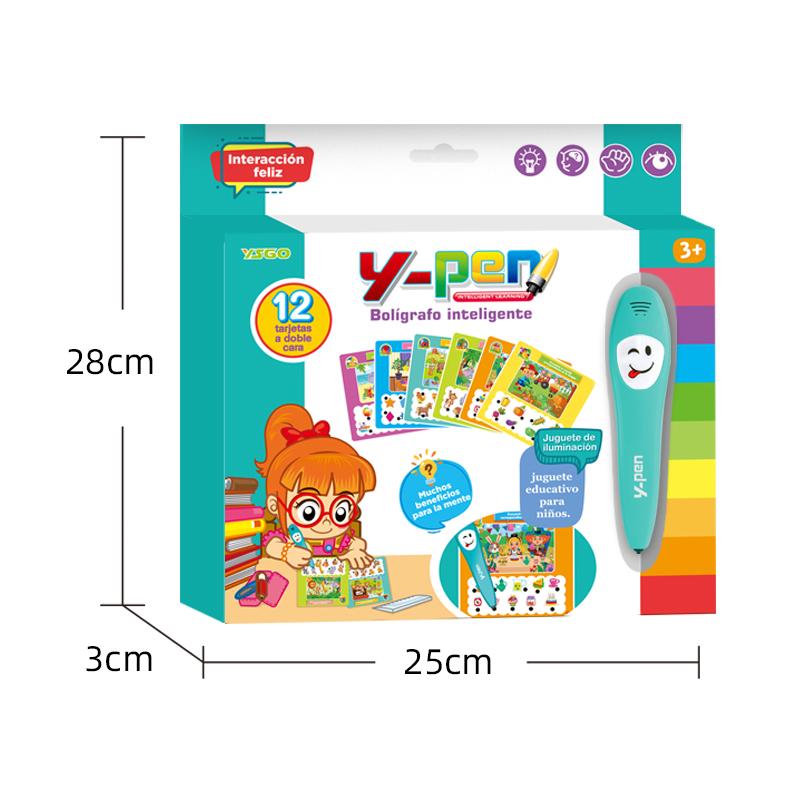 Western Languages Spain Smart Learning Pen with 12Pcs Kids Flash Cards Intelligent Logic Learning Pen for Children зелёный