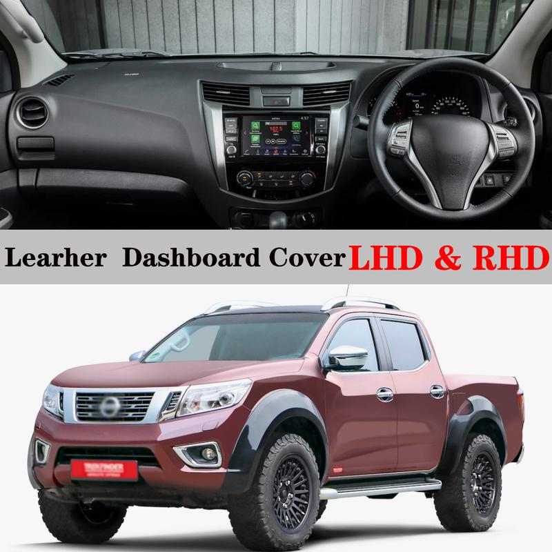 Dashboard Dash Mat Cover Leather Pad Sunshade Anti-UV Protect Carpet Car Accessories For Nissan Navara D23 ST NP300 2015 - marrone