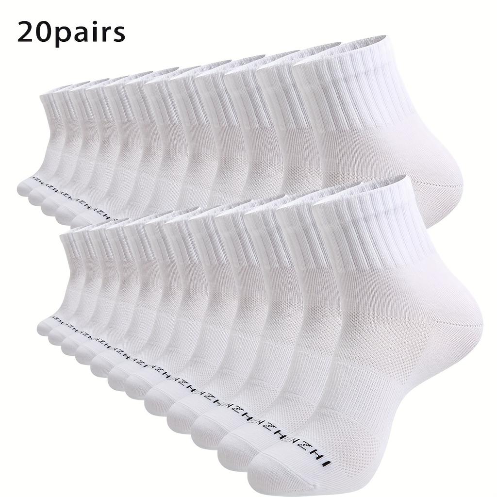 high quality12/20 Pairs Unisex Breathable Mesh Running Socks - Moisture-Wicking, Odor-Resistant Athletic Ankle Socks for All Seasons,