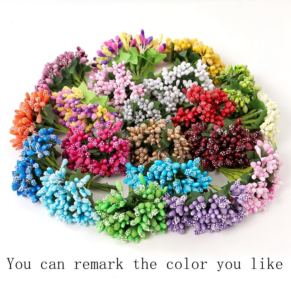

12Pcs/Lot Artificial Flower Berry Stamen Handmade Embroidery Wedding Decoration Christmas Decor DIY Flower Wreath Accessories 12pcs