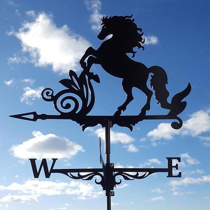 Weathervane Metal Iron Wind Vane Retro Weather Vane Garden Patio Yard Decoration Wind Direction Indicator,Fish