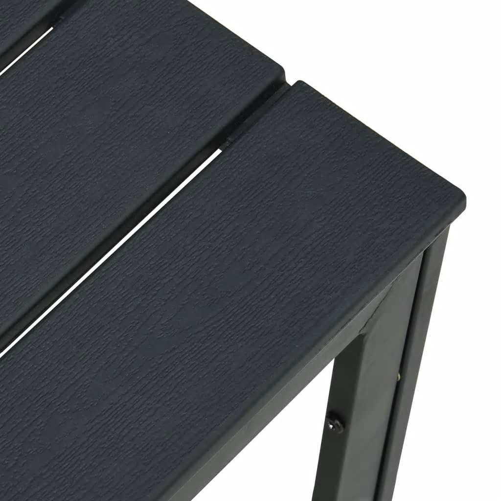 Coffee Table Black 78 x 78 x 74 cm HDPE with Wood Grain Finish