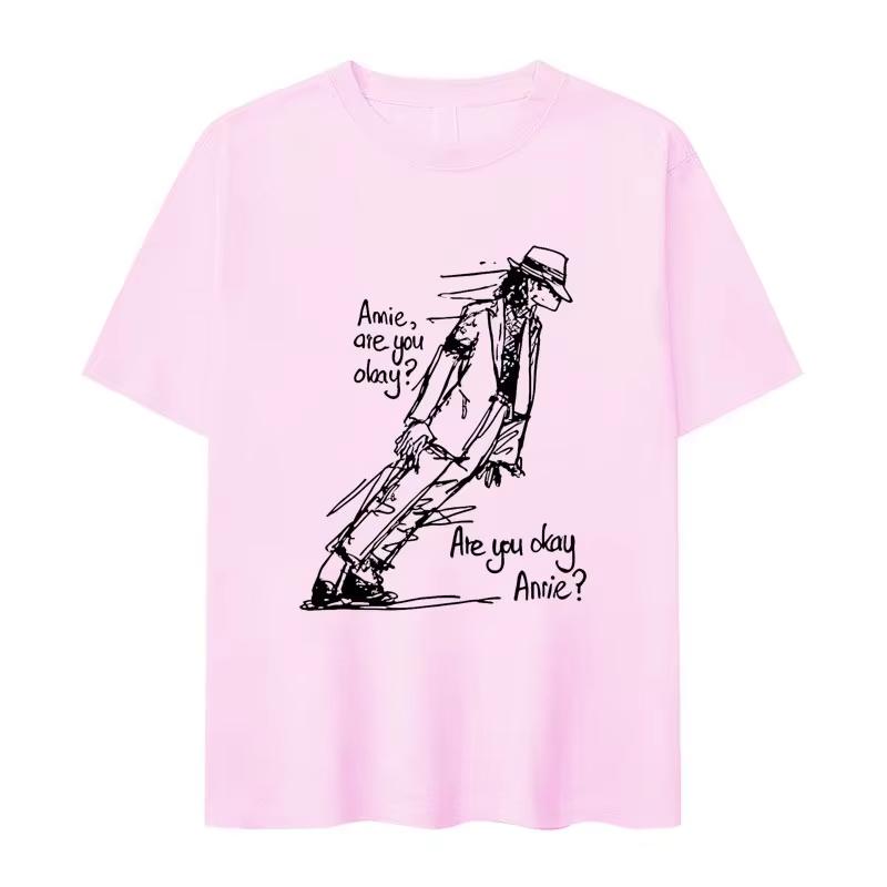 Klassisches 2026 Michael Jackson Are You OK Druck Luxus Punk Rock Mode Langarm-T-Shirt Unisex Damen Baumwolle Bequemes T-Shirt